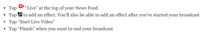 FB Live instructions