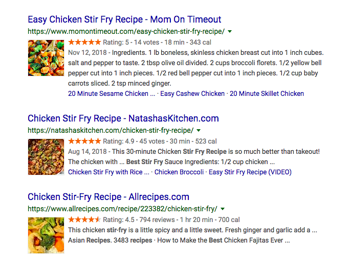 Google results