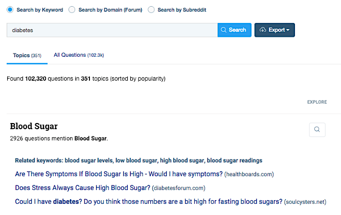 Buzzsumo Question Analyzer