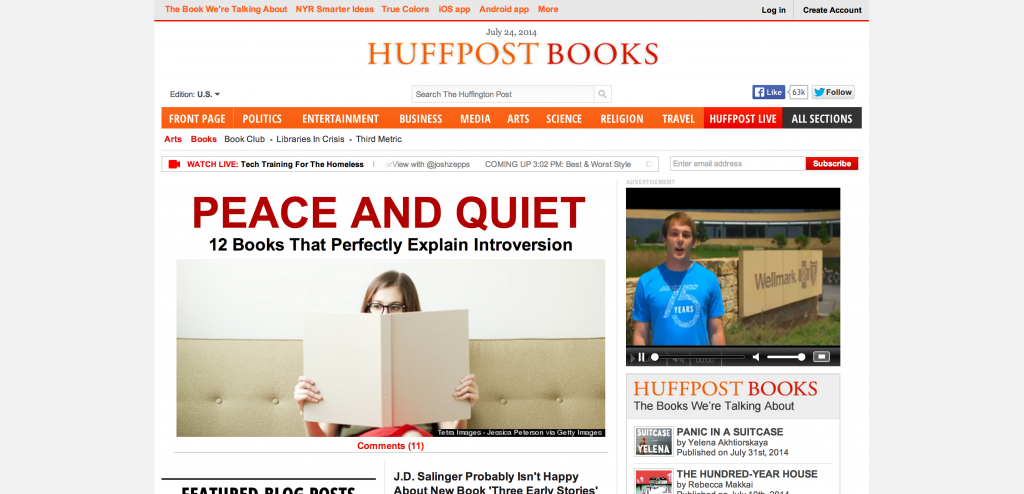 Huffpost Books Web Design