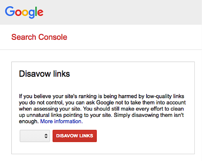 Google’s disavow links tool