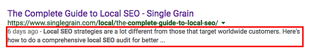 meta description SERPs