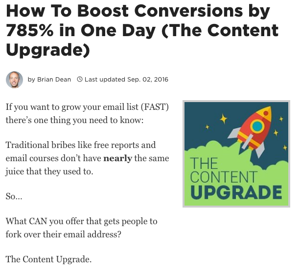 Content Upgrade Brian Dean Backlinko