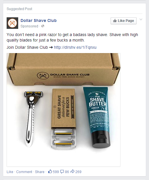 dollarshaveclub targeting women