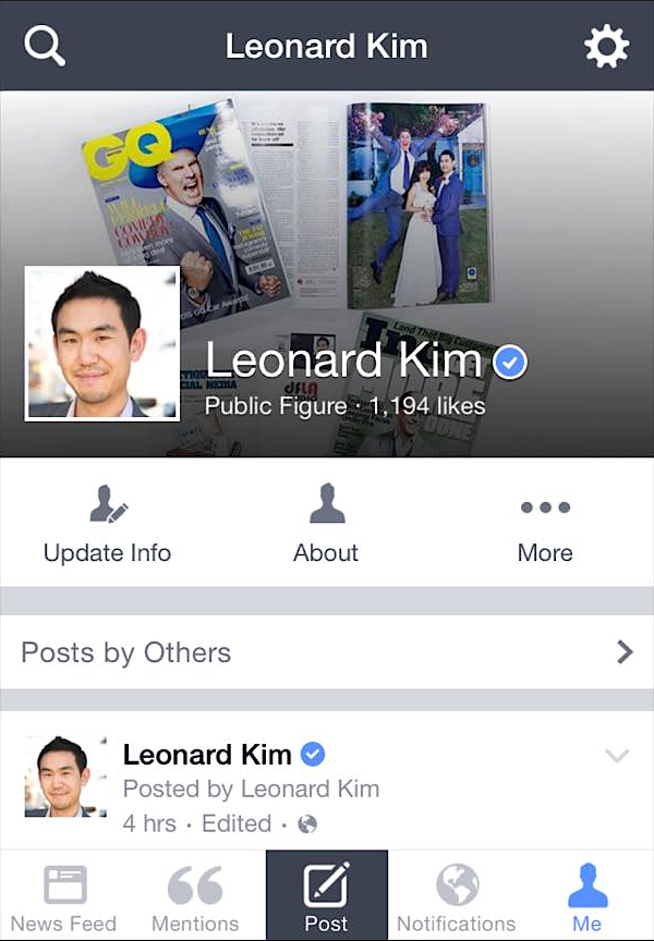 Facebook-Leonard-Kim-Verified-Profile