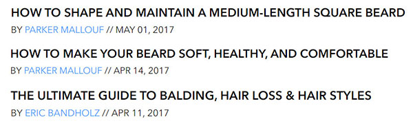 BeardBrand Blog Posts