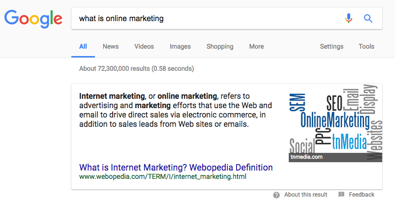 Google featured snippet