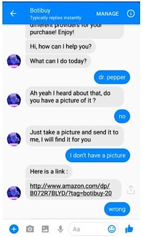 Chatbot conversation