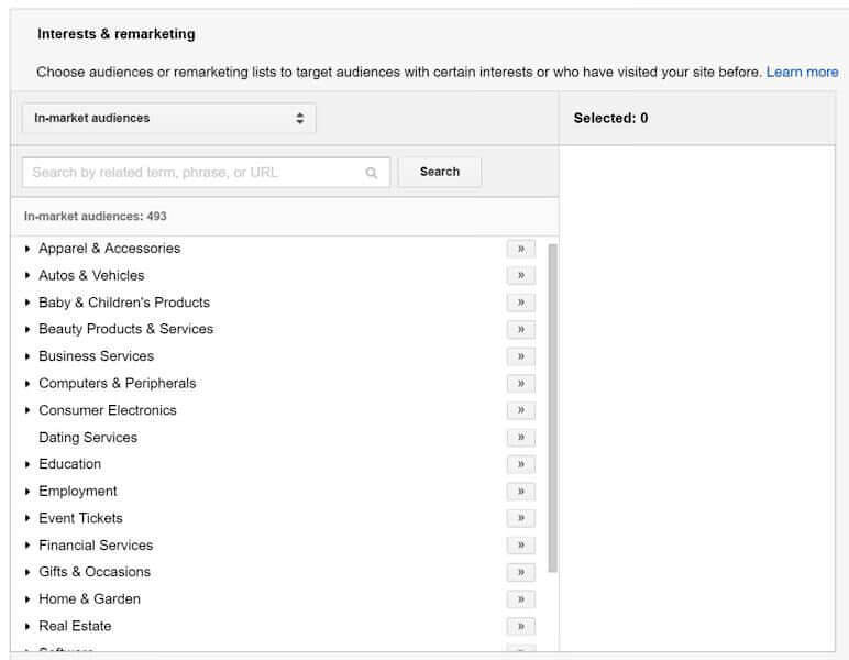 google-adwords-in-market-audiences