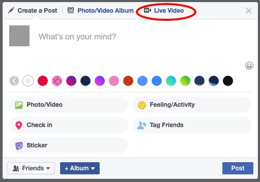 Facebook Live desktop