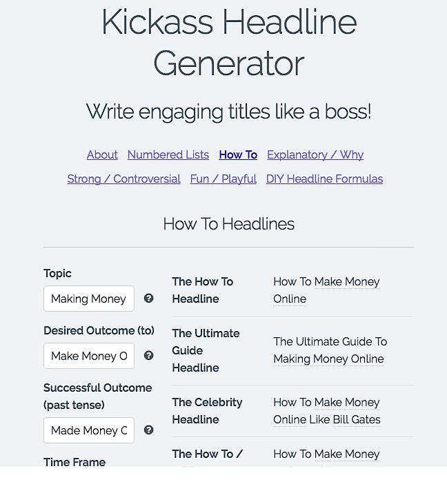 Sumo Kickass Headline Generator