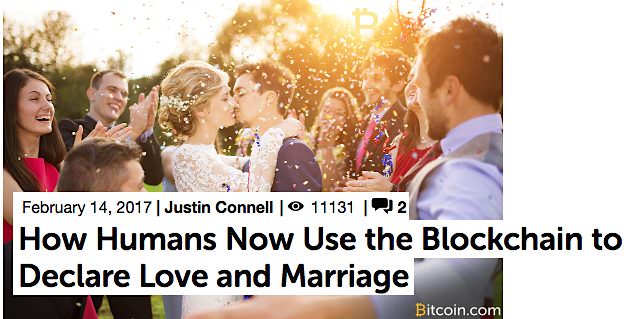 Blockchain to declare love and marriage