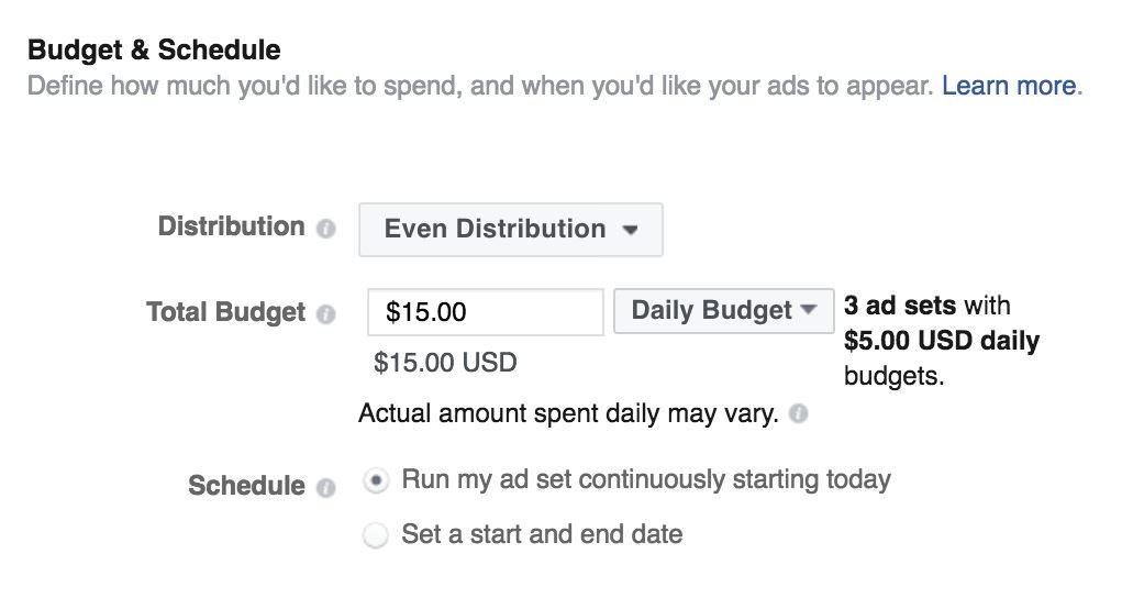 FB budget and schedule