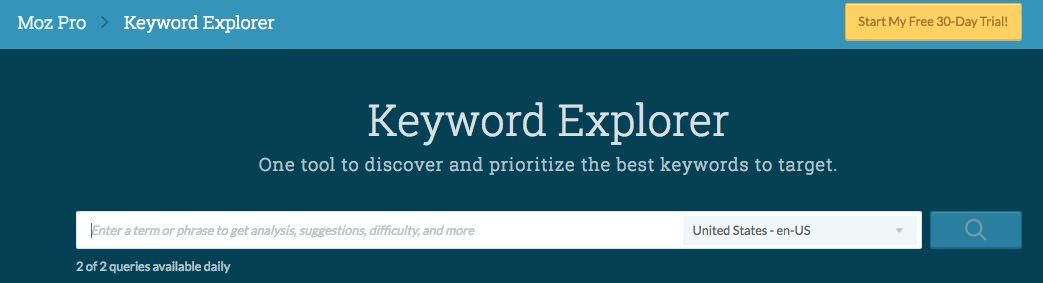 Moz Keyword Explorer