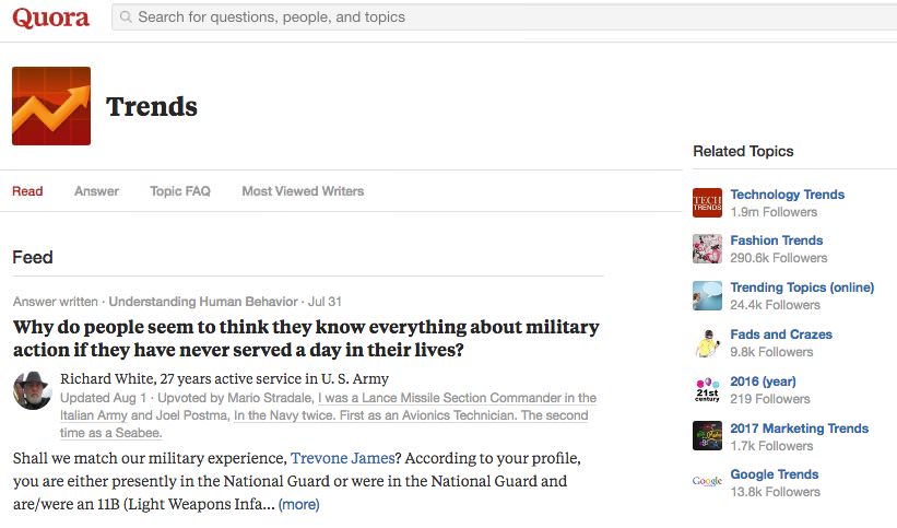 Quora Trends