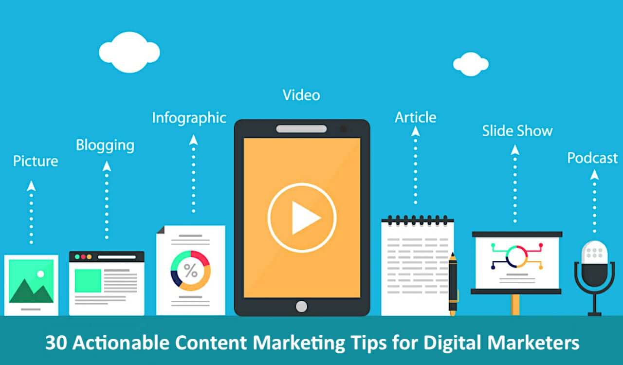 30 Actionable Content Marketing Tips for Digital Marketers