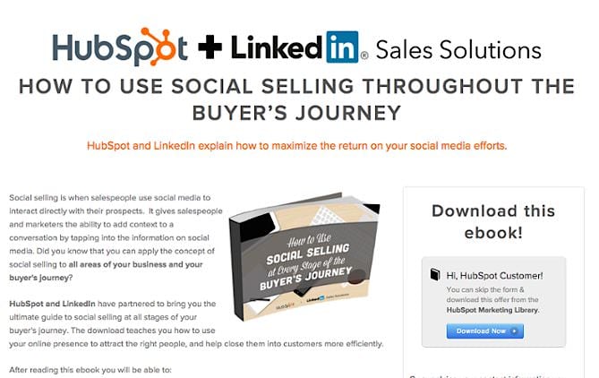 HubSpot LinkedIn landing page