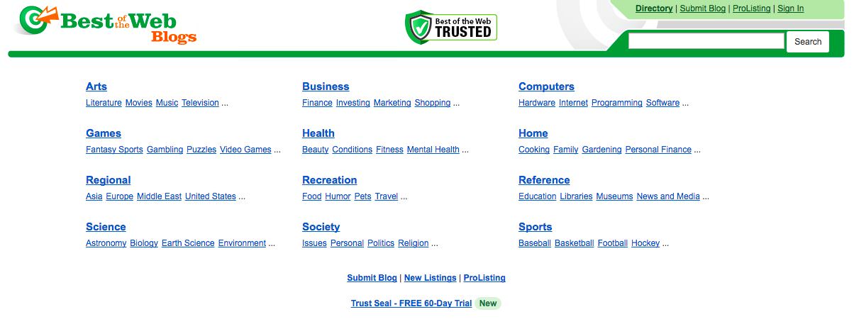 Best of the Web blogger directory