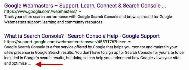 Ellipses in meta description in the search results