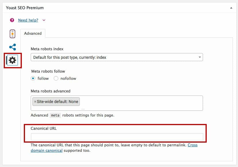 Yoast SEO canonical tag