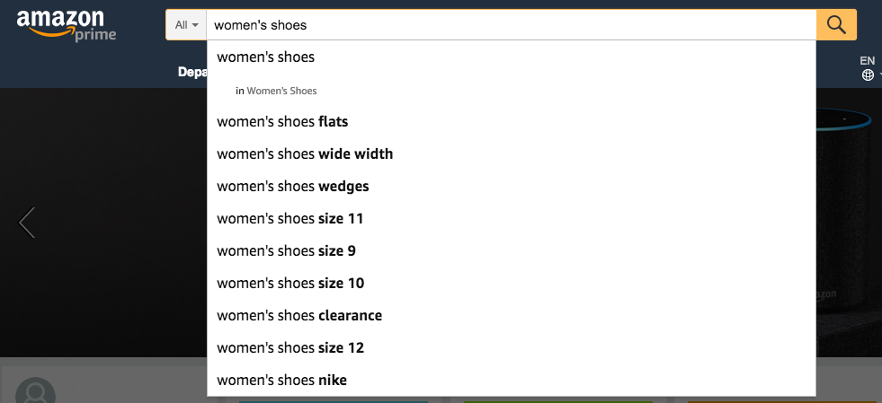 Amazon search box