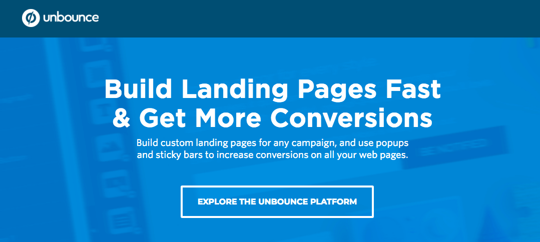 Unbounce landing page