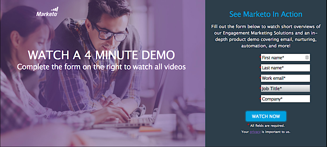 Marketo video lead magnet