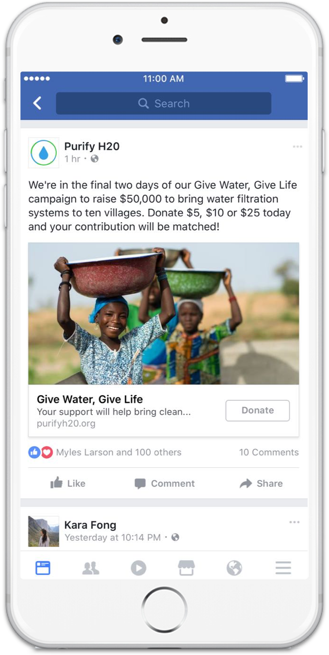 Facebook collect donations