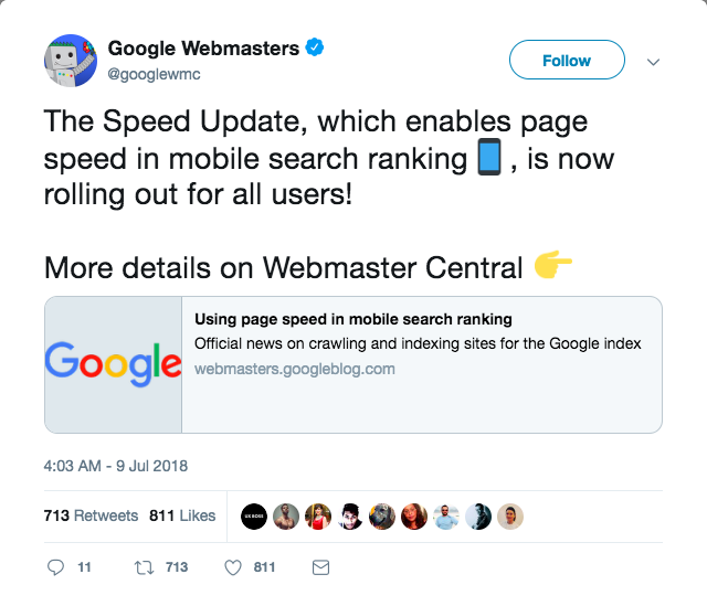 Google Webmasters tweet