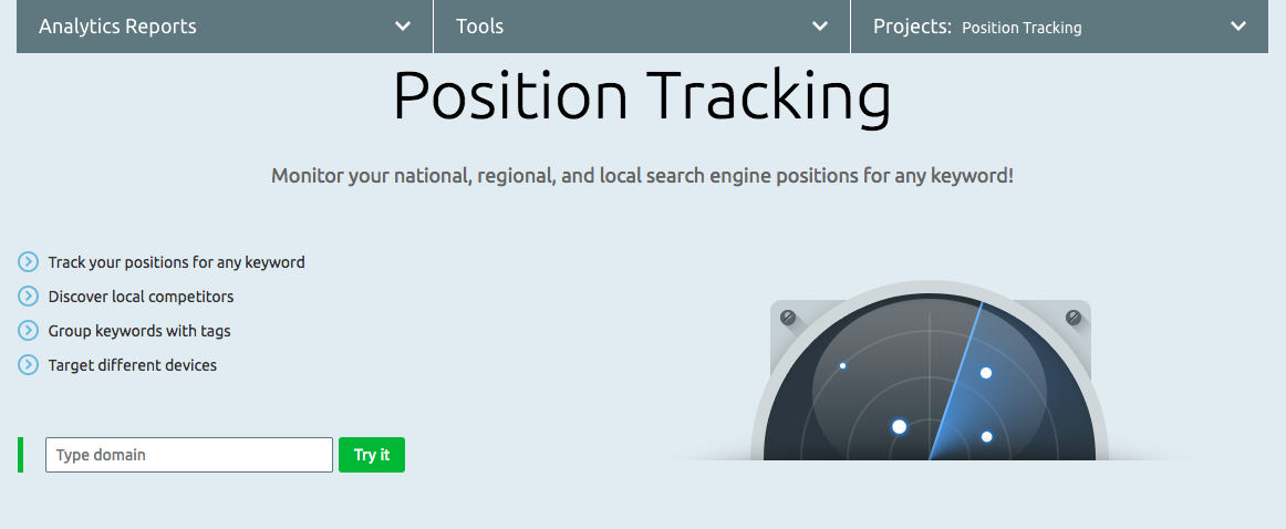 SEMrush Position Tracking