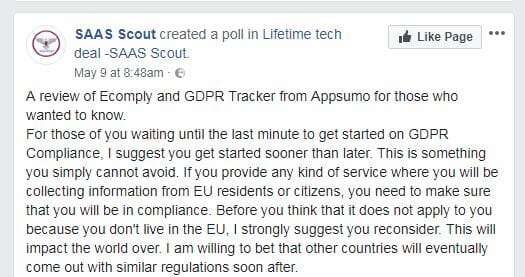 Facebook group on GDPR