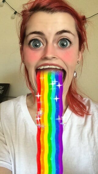 snapchat rainbow puke