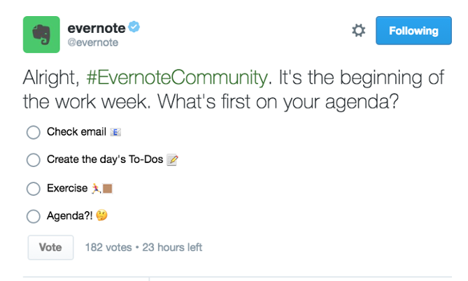 Evernote Twitter Poll