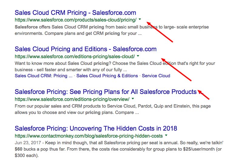 Results from salesforce pricing