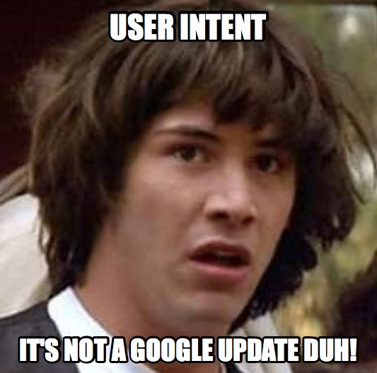 User Intent Its not a Google Update Duh