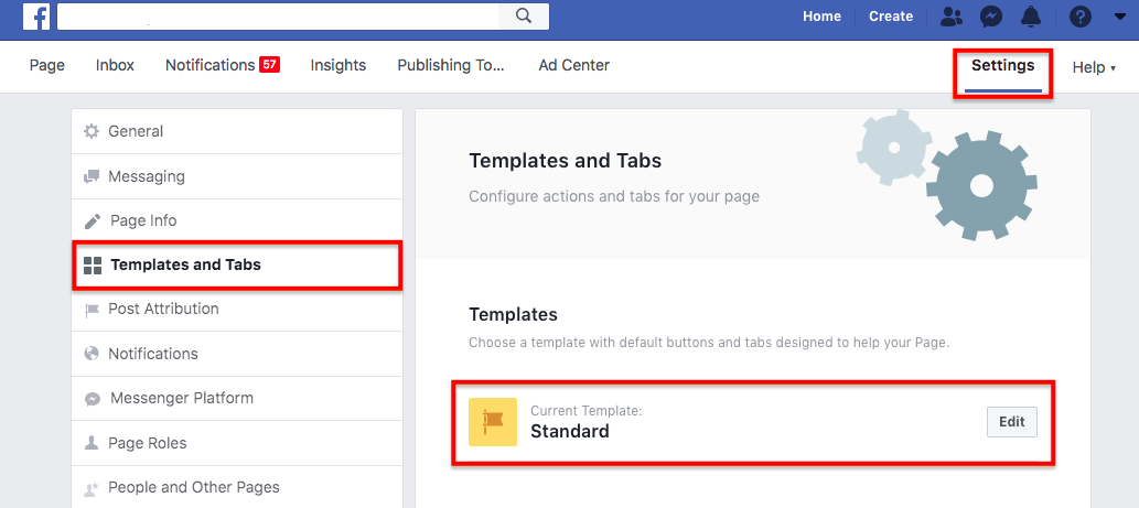 FB templates and tabs