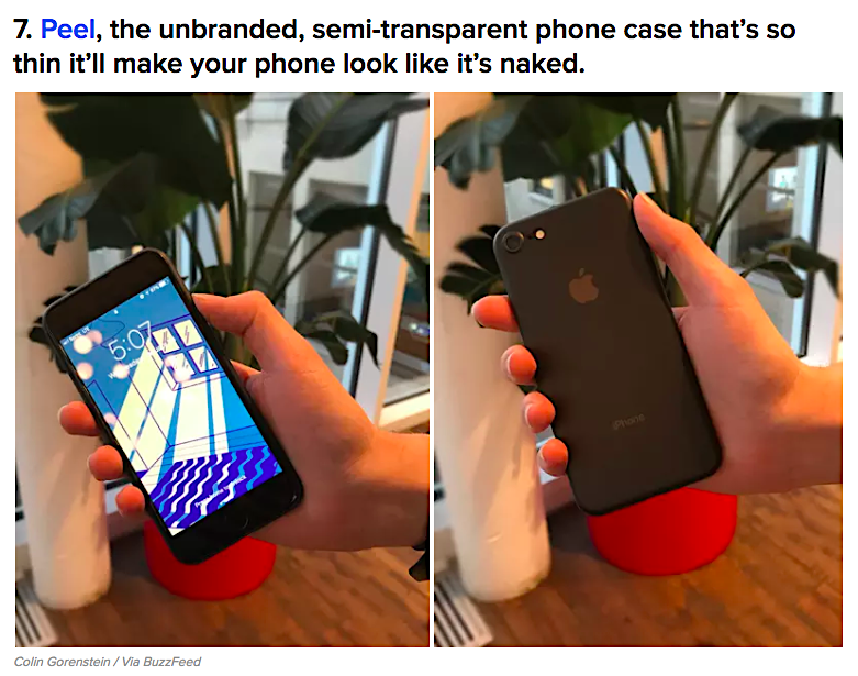 Peel cover on BuzzFeed