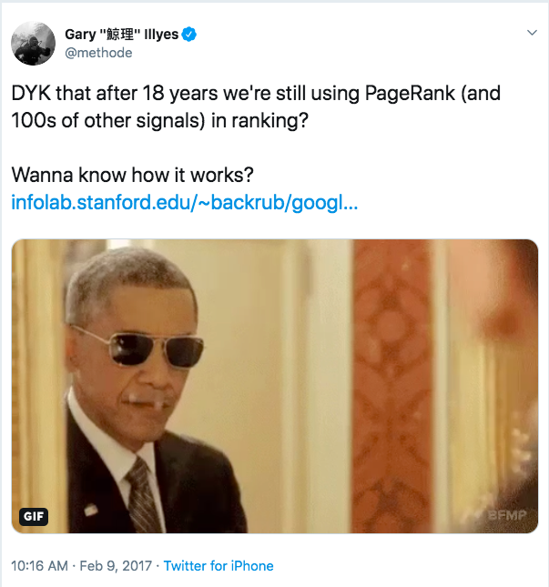 PageRank tweet