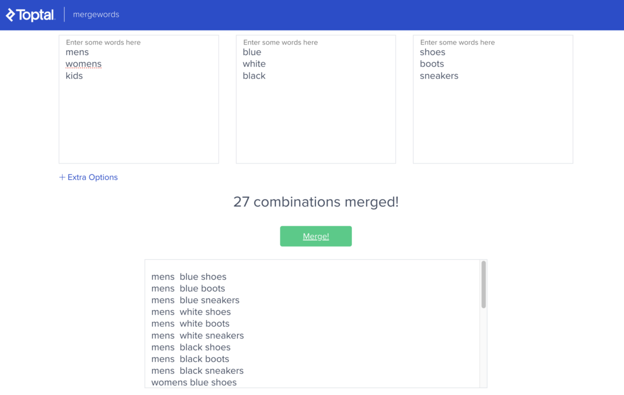 Toptal Mergewords
