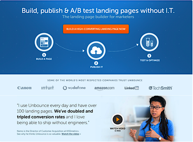 landing page body copy Unbounce