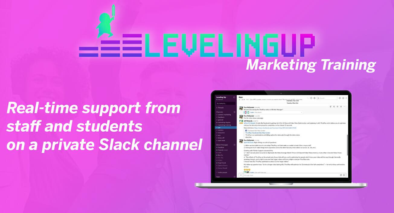 Leveling Up Marketing Training Slack Group