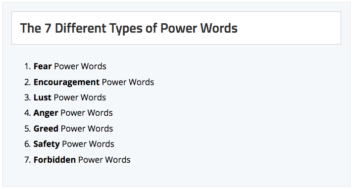 7 Different Types of Power Words