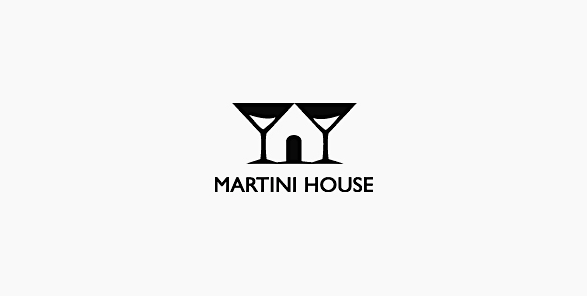 Martini House negative space logo