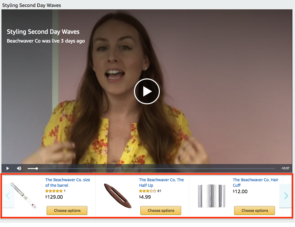 Amazon live shopping