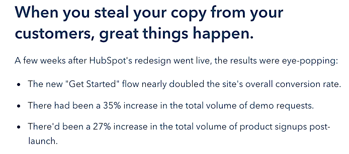 HubSpot using customer language