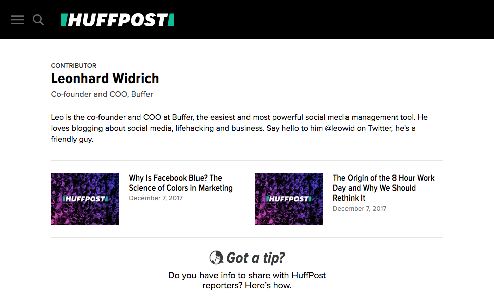 HuffPost Leo Widrich