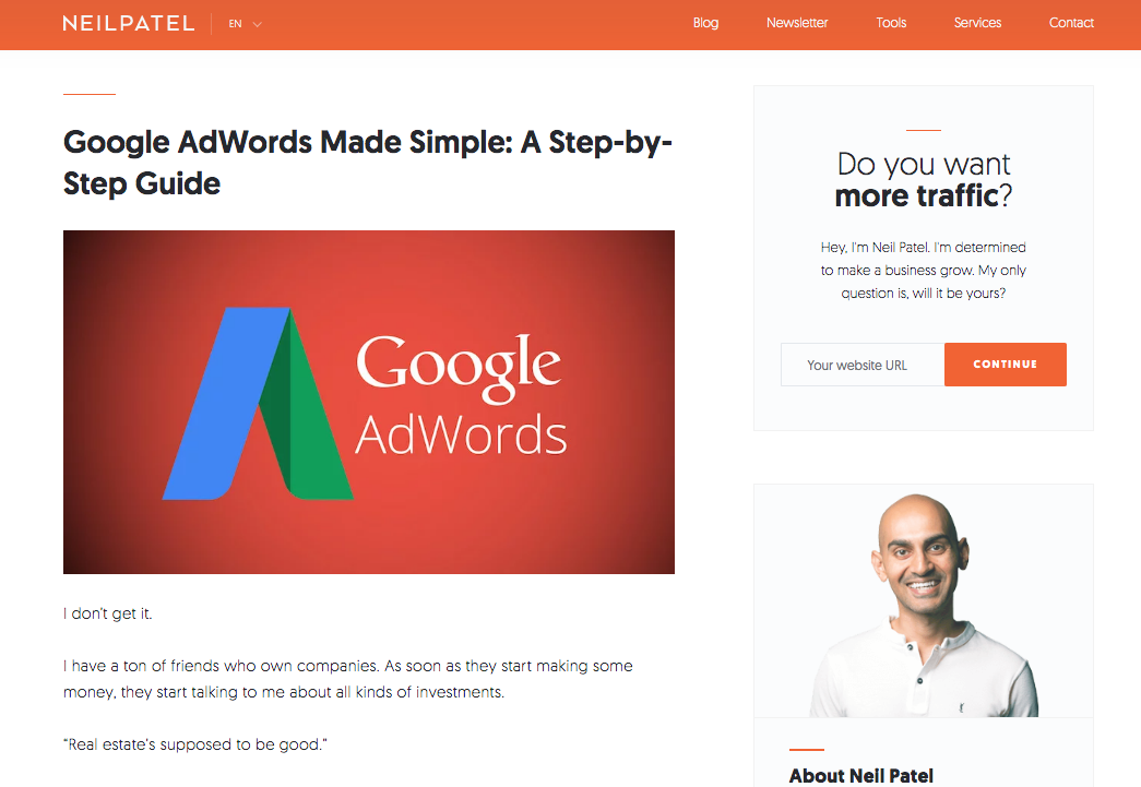 Neil Patel Google AdWords guide