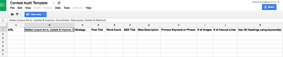 Content audit template