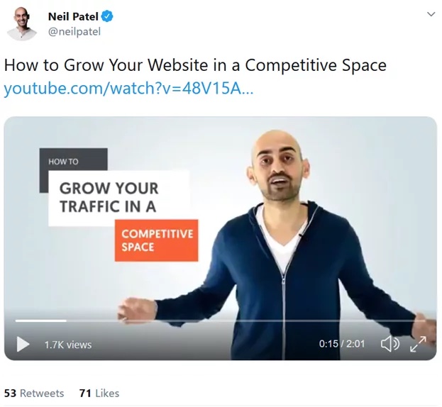 Neil Patel tweet