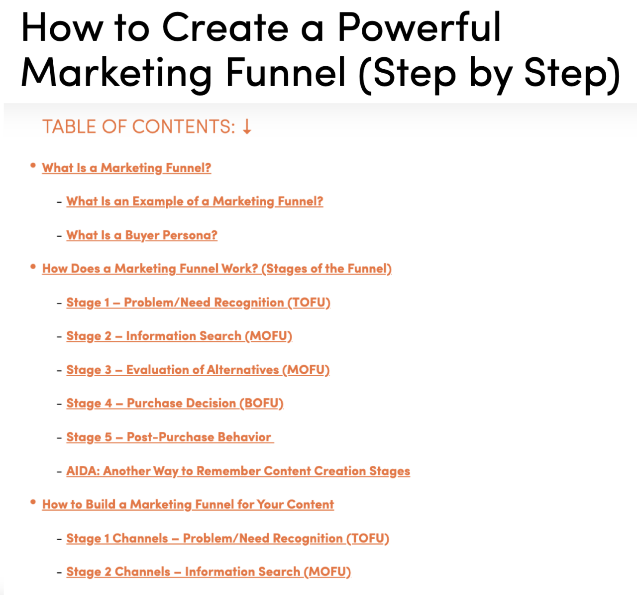 how to create a marketing funnel step by step